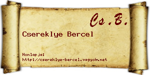 Csereklye Bercel névjegykártya